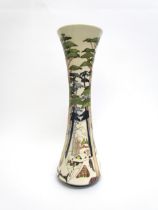 A Moorcroft Fleur De Luce Trial pattern vase, 40.5cm tall