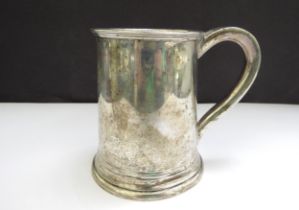 A Silver Thomas Bradbury & Sons Ltd miniature tankard with engraved details to front D S H from I