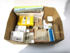 A box containing microscope slides etc