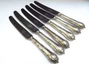 A set of six Mappin and Webb table knives