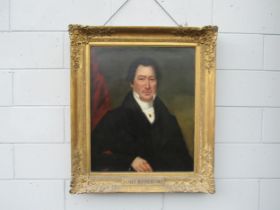 A late Georgian early 19th Century oil on canvas portrait of James Rutherford (1785-1852), 74.5cm