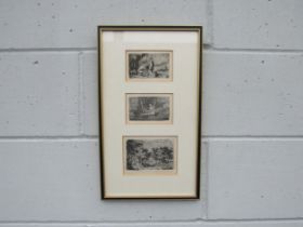 A group of three etchings framed as one after Joseph Stannard (1797-1830). 'Stannard' written in