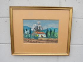 HENRI SIE (b.1936) (ARR) A framed and glazed oil on board, scene at St Tropez. Monogram bottom