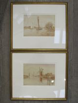 WILLIAM LESLIE RACKHAM (1864-1944) A pair of framed and glazed watercolours - 'Brundall' and '