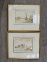 WILLIAM LESLIE RACKHAM (1864-1944) A pair of framed and glazed watercolours - 'Near Heigham