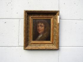 A 19th Century oil on wooden panel portrait thought to be of Charles II. Unsigned. Set in an