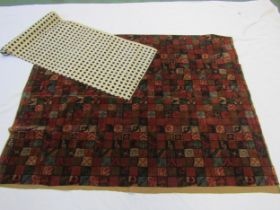Two yards approximately of early 20th Century silk velvet, geometric design, two and half yards of