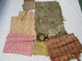 A selection of large swatches comprising Jacquard, damask, brocades, Mid 19th Century through to Mid