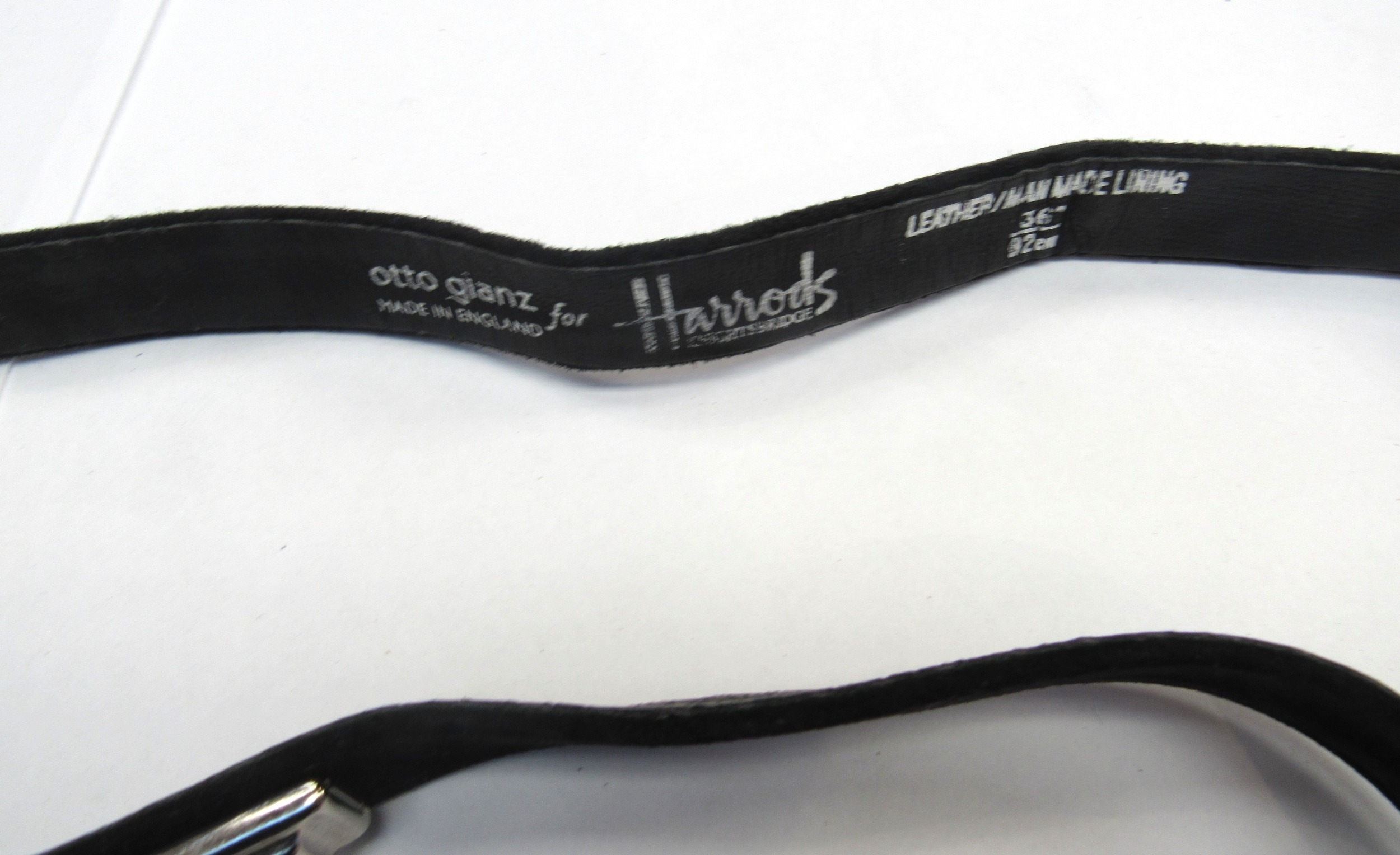 Two Otto Glanz fashion belts for Harrods and a Moschino Jeans black belt with a yellow metal buckle - Image 3 of 4