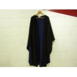 Christian Dior 100% black cashmere cloak/cape garment with a midnight blue lining. Made in Italy