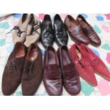 Fourteen pairs of mid 20th Century gents shoes to include Harrods of Knightsbridge tan leather