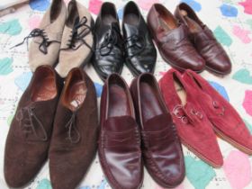 Fourteen pairs of mid 20th Century gents shoes to include Harrods of Knightsbridge tan leather