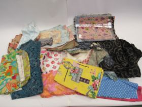 A large bag comprising approximately 50 designs large and medium scale fabrics, 1940's, 50's and