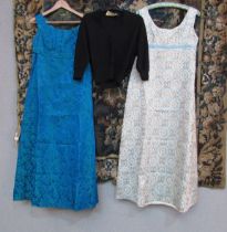 Two 1960's evening dresses and a black wool jumper