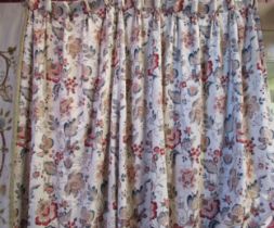 A pair of country house linen William Morris style curtains