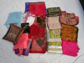 Approximately 21 Indian textiles including silk and rayon/silk mix sari'setc