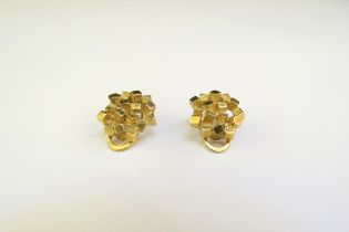 WITHDRAWN: A pair of 9ct gold clip-on earrings, 4.3g