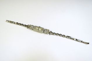 A Bulova diamond cocktail watch with later 925 marcasite set strap