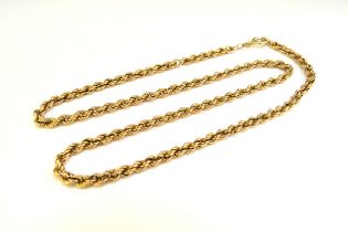 A 9ct gold rope twist necklace, 47cm long, 9.1g