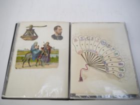 (Album). Miscellaneous collection of Victorian scraps, original drawings, engravings, politicians'