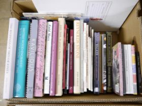 A box of Printing, Typography, Private Press, Illustrated related books, including Edward Bawden,
