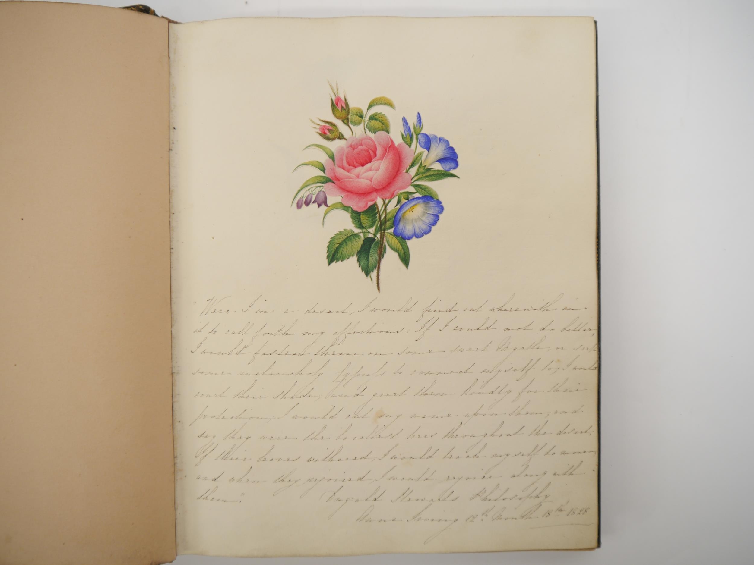 A fine Georgian commonplace album c.1831, containing many well executed pen, ink and watercolour - Image 3 of 22