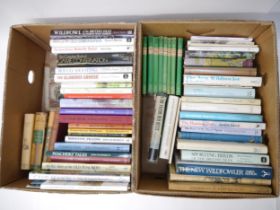 Two boxes of assorted books on wildfowling, shooting, hunting, gamekeeping, birds etc. From the