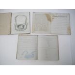 Three Victorian manuscript schoolchild's exercise books, all with manuscript pen & ink entries