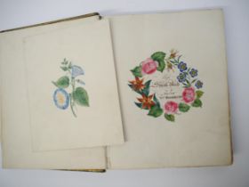 A fine Georgian commonplace album c.1831, containing many well executed pen, ink and watercolour