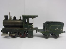 An Ernst Plank (Germany) gauge 1 live steam 0-4-0 locomotive and tender, with twin cylinders driving