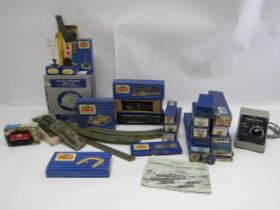 A collection of Hornby Dublo 00 gauge model railway locomotives, rolling stock and accessories