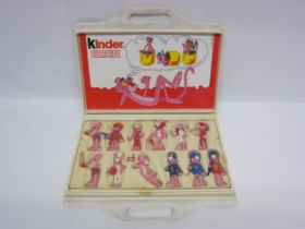 A set of 1989 Kinder Surprise Pink Panther figures in original carry case (one figure missing