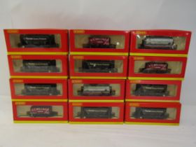 Twelve boxed Hornby (China) 00 gauge model railway goods wagons (12)