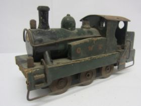 A scratch built wooden model GWR 0-6-0 locomotive '36025', 29cm long x 16cm tall x 11cm wide (a/f)