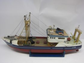 A wood and fibre glass kit built model beam trawler ship 'St. Martin, LT-62, Lowestoft', finished in