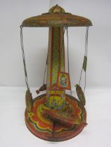 A 1950s J. Chein & Co (USA) 'Ride A Rocket' litho printed tinplate novelty toy with fixed key