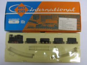 A boxed Roco N gauge 4002 'Grubenbahn' set, containing locomotive and four wagons only, no track