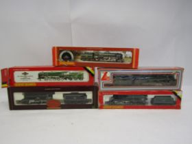 Four boxed Hornby 00 gauge locomotives to include R303 BR Class 9F 'Evening Star', R065 BR 2-10-0 '