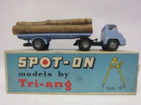 A Triang Spot-On 111A/O.T diecast model Ford Thames Trader with Flat Float and Log Load, finished in