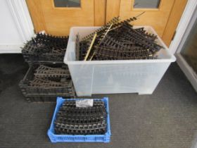 A large collection of loose G scale model railway track and points including LGB, Bachmann, Echo