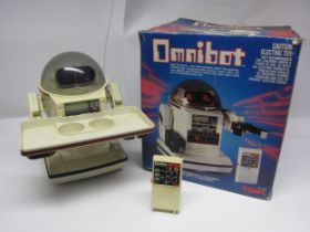 A boxed 1980s Tomy Omnibot battery operated remote controlled robot, no.5402