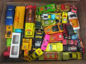 A collection of unboxed Matchbox diecast vehicles including Super Kings, Speed Kings, Models Of