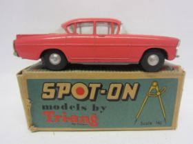 A Triang Spot-On 165 diecast model Vauxhall Cresta in salmon pink, cream interior with red plastic