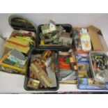 A large collection of 00 gauge model railway accessories, scenic items, modelling materials etc
