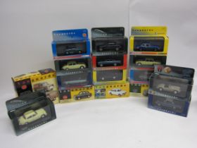 A collection of boxed/cased Vanguards diecast vehicles including Jaguar Collection, Triumph