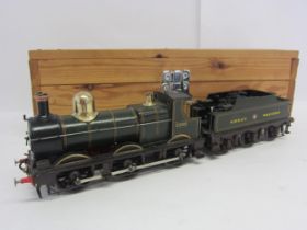 A David Andrews brass kit built 0 gauge Great Western 0-6-0 locomotive and six-wheeled tender,