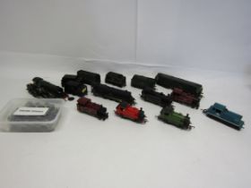Assorted loose playworn 00 gauge locomotives, tenders and spares including Triang and Lima
