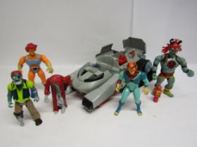 A 1980s Thundercats Thundertank by LJN Toys and five figures to include Lion-O, Tygra, Captain