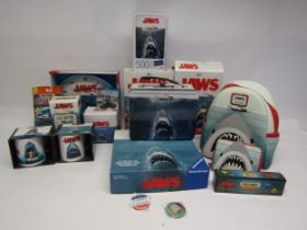 A collection of toys and film memorabilia relating to Steven Spielberg's 'Jaws' to include Loungefly