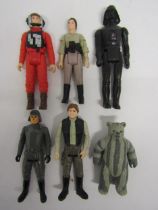 Six loose LFL/GMFGI Star Wars action figures to include Darth Vader, Han Solo, Teebo, Princess Leia,